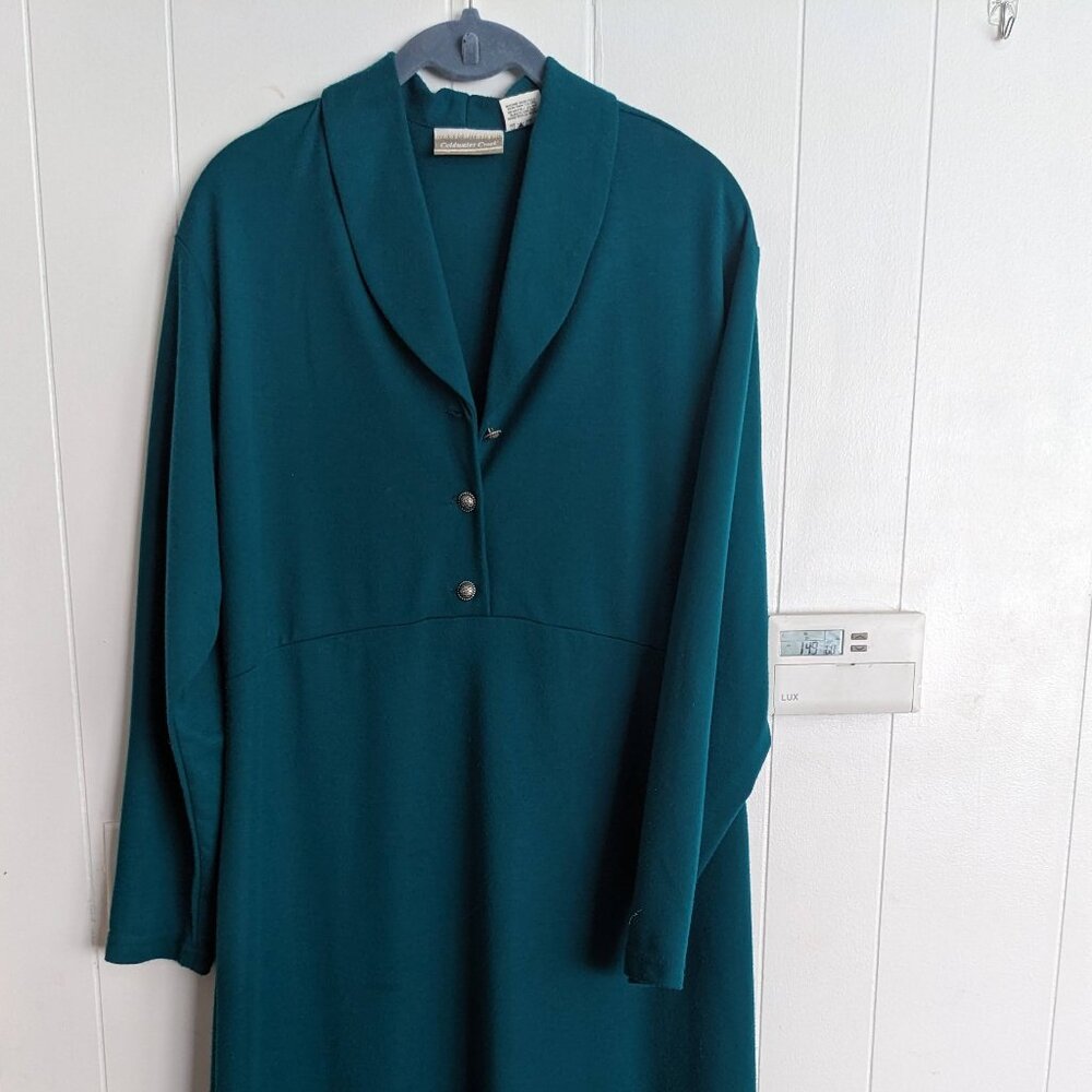 Coldwater Creek Dark Teal Ankle Length Knit Dress